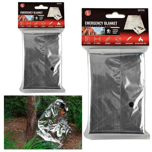 2 Emergency Space Blanket Survival Gear Bag Safety Camp Travel Outdoors Soft !