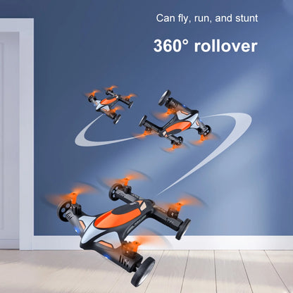 Upgrade Double 1080P Wifi Camera Drone,Drone Flying Cars Quadcopter-Ground with Remote Control Car with 360°Rolling, Speed LED Lights