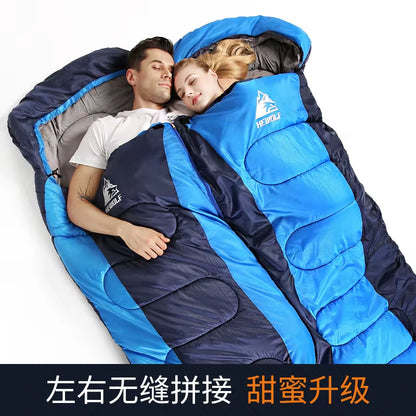 Outdoor Sleeping Bag Adult Thickened Letter Seal Couple Camping Room Lunch Break Spring Autumn Summer Ultra-Light Spliced