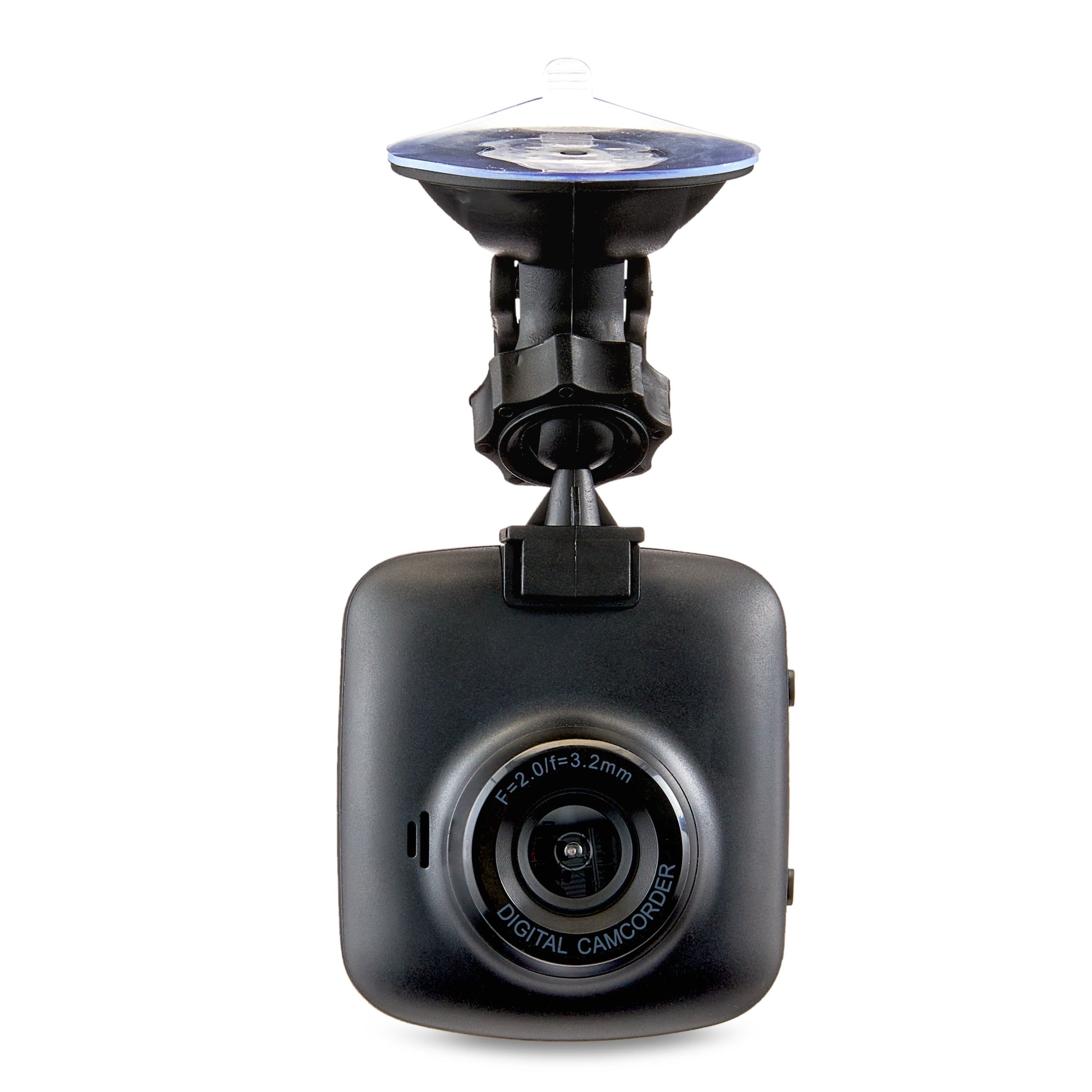 1080P HD Black Car Dash Cam, 2.4" LCD Screen, 110 Degree Vision Angle, Play Video Recordings, 0.5 Lb.