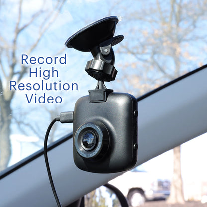 1080P HD Black Car Dash Cam, 2.4" LCD Screen, 110 Degree Vision Angle, Play Video Recordings, 0.5 Lb.