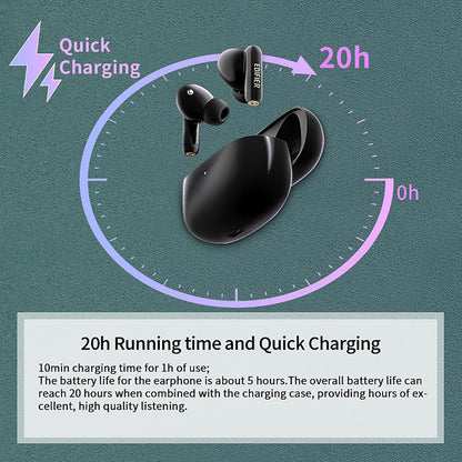 330NB Hybrid Active Noise Cancelling TWS Wireless Earbuds, ANC Bluetooth Earbuds, AI Phone Call Noise Cancellation, IP54 Waterproof, Quick Charge, Black