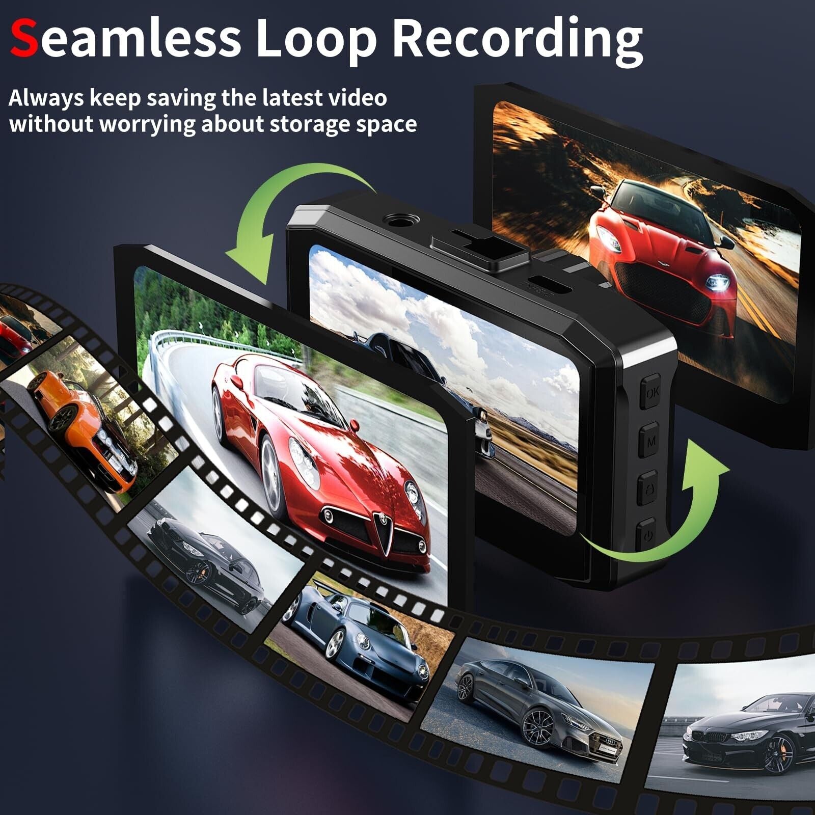 Front Dash Cam 4K, Wifi Dash Camera for Cars with 64GB SD Card, WANLIPO Dashc...