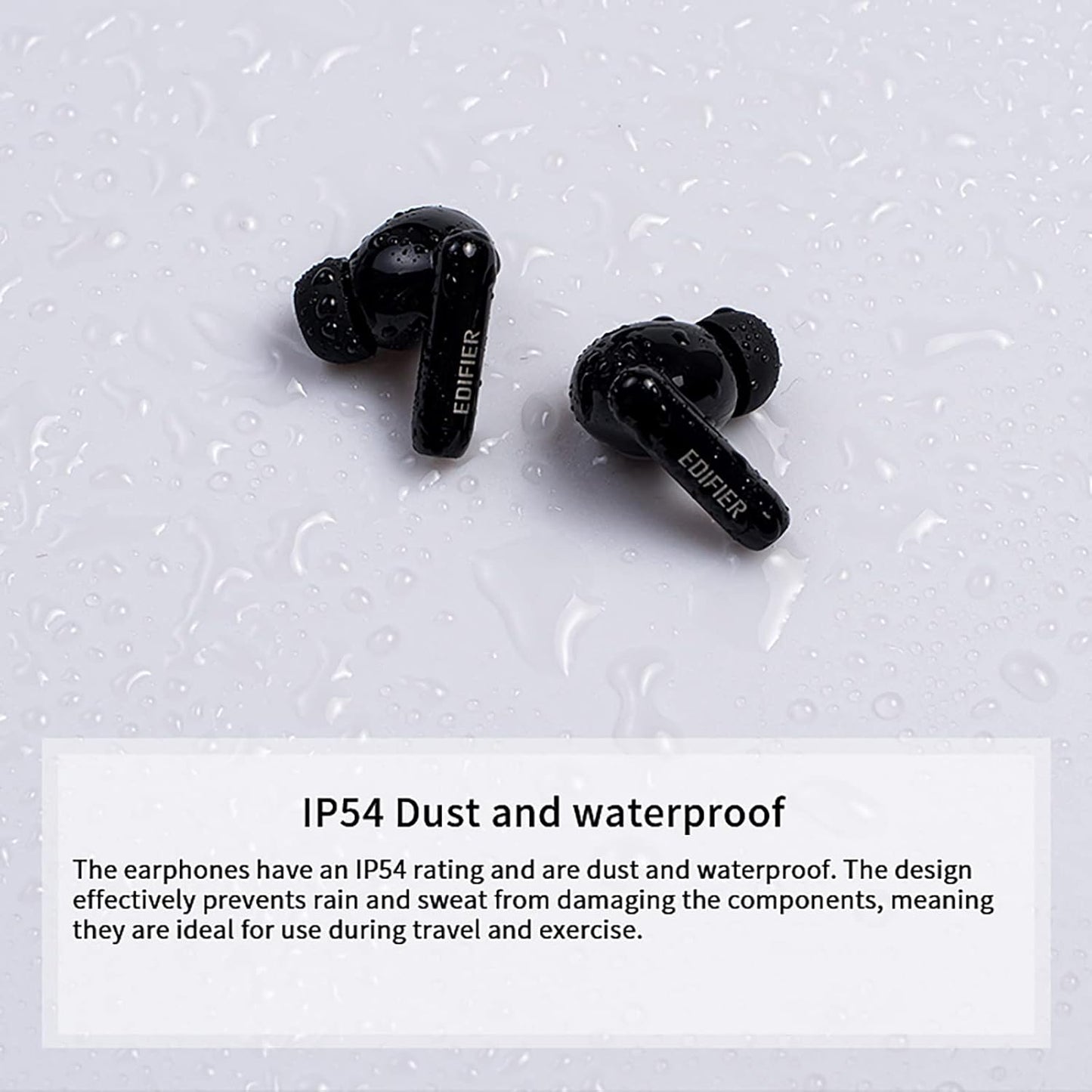 330NB Hybrid Active Noise Cancelling TWS Wireless Earbuds, ANC Bluetooth Earbuds, AI Phone Call Noise Cancellation, IP54 Waterproof, Quick Charge, Black
