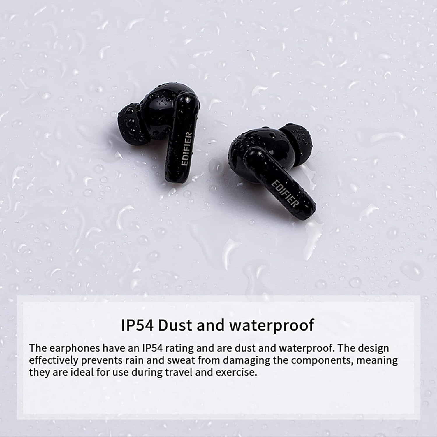 330NB Hybrid Active Noise Cancelling TWS Wireless Earbuds, ANC Bluetooth Earbuds, AI Phone Call Noise Cancellation, IP54 Waterproof, Quick Charge, Black