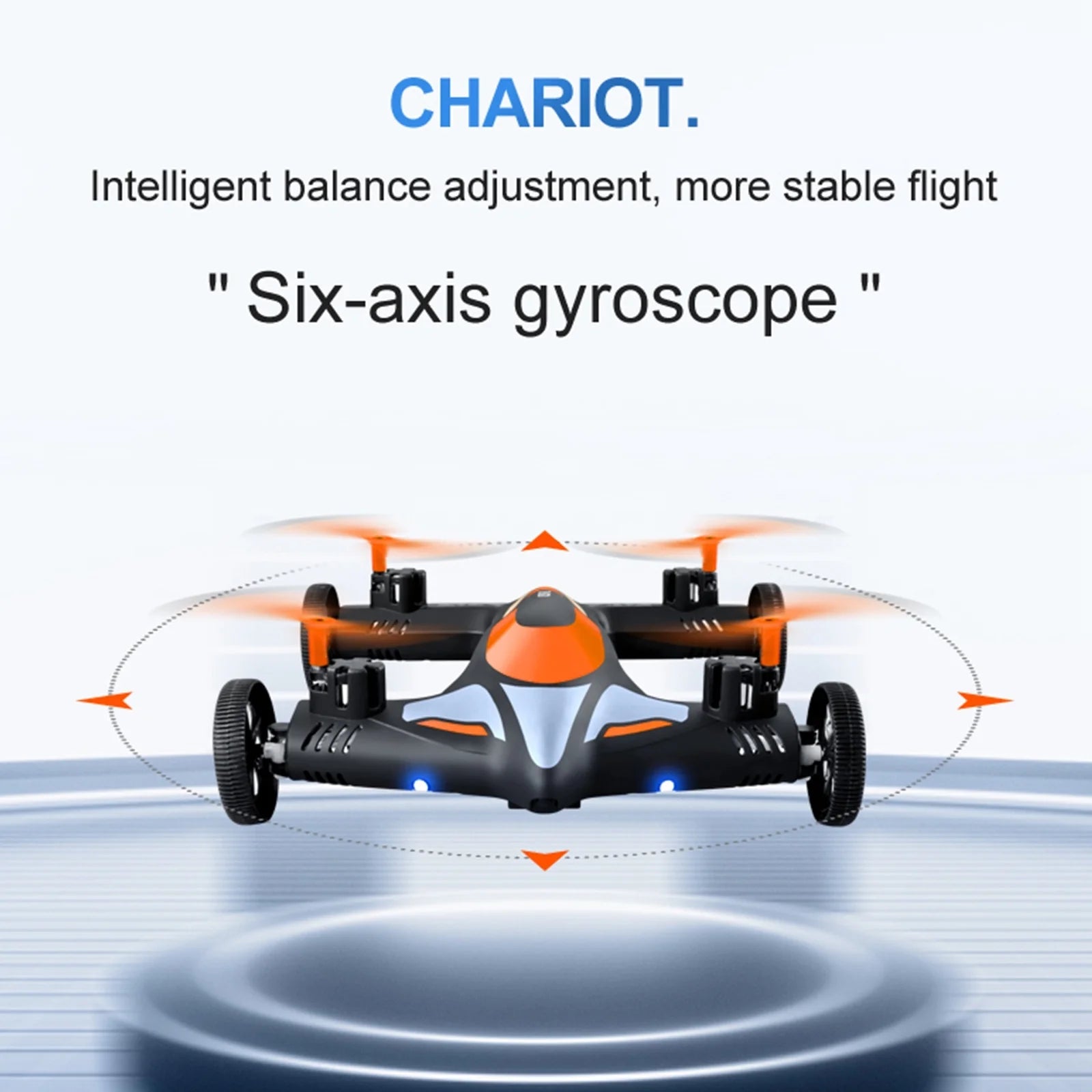 Upgrade Double 1080P Wifi Camera Drone,Drone Flying Cars Quadcopter-Ground with Remote Control Car with 360°Rolling, Speed LED Lights