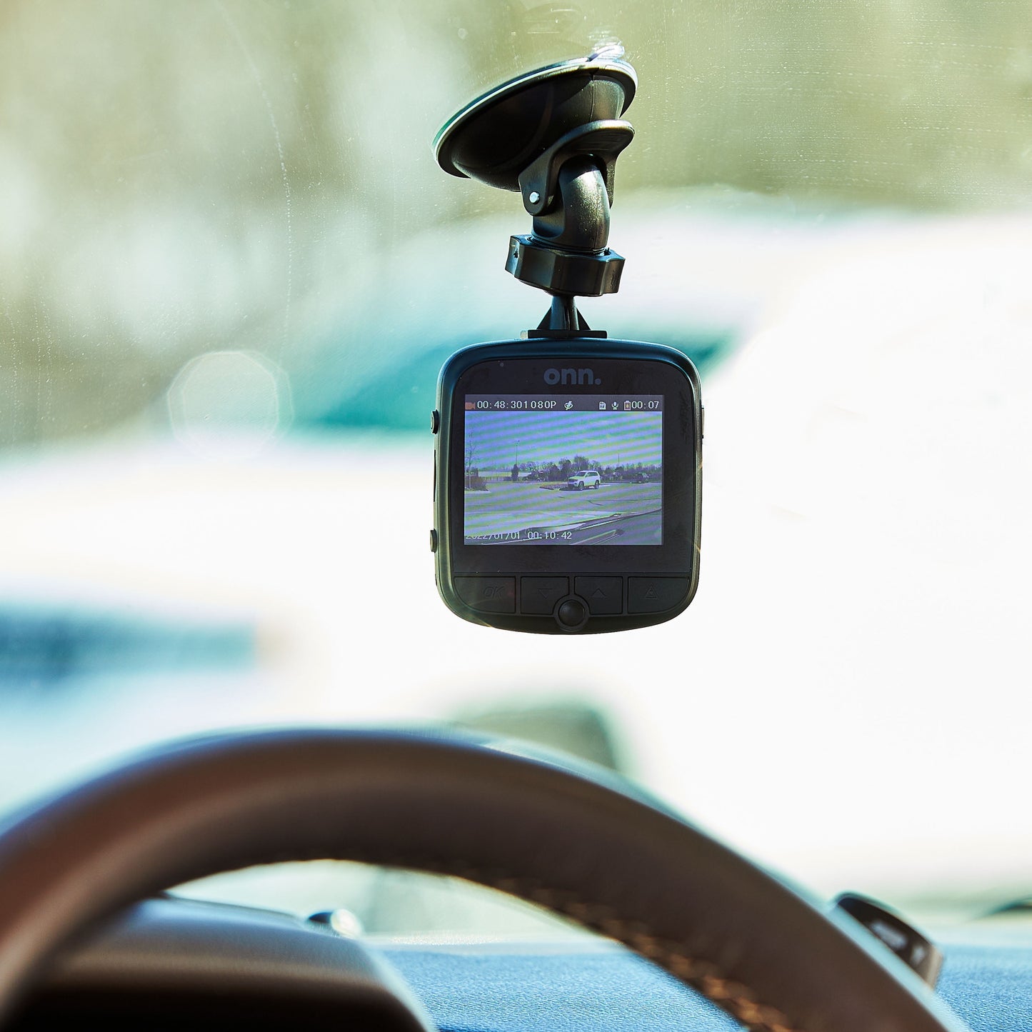 1080P HD Black Car Dash Cam, 2.4" LCD Screen, 110 Degree Vision Angle, Play Video Recordings, 0.5 Lb.