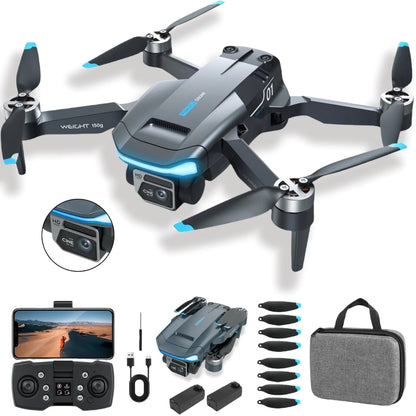GPS Drones with Camera for Adults, F194 1080HD Foldable Lightweigh Drones Quadcopter for Beginner and Adults, Follow Me, 2 Battery.