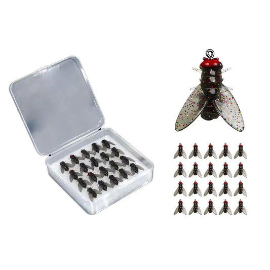 Fly Fishing Bait Hooks – 20PCS Soft Bionic Lures with Fish Attractant