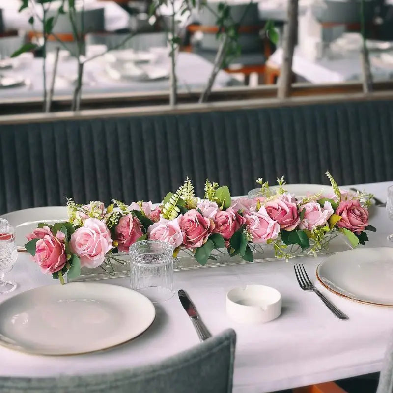Transparent Flower Vase – Elegant Centerpiece for Dining or Events