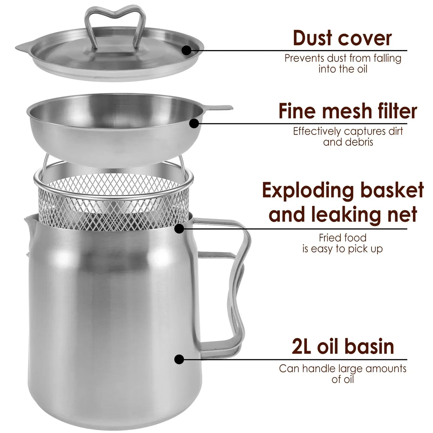 Oil Filter Fry Basket & Storage Pot