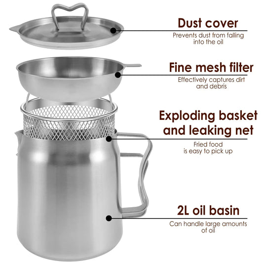 Oil Filter Fry Basket & Storage Pot