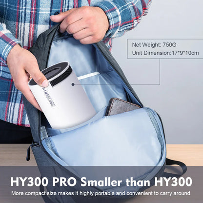 4K Android Projector – HY300 Pro with WiFi6, 260ANSI, BT5.0, and Home Theater Quality