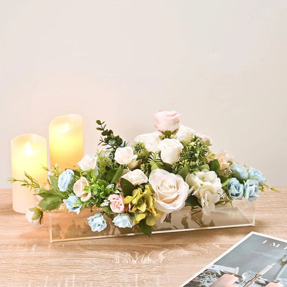 Transparent Flower Vase – Elegant Centerpiece for Dining or Events