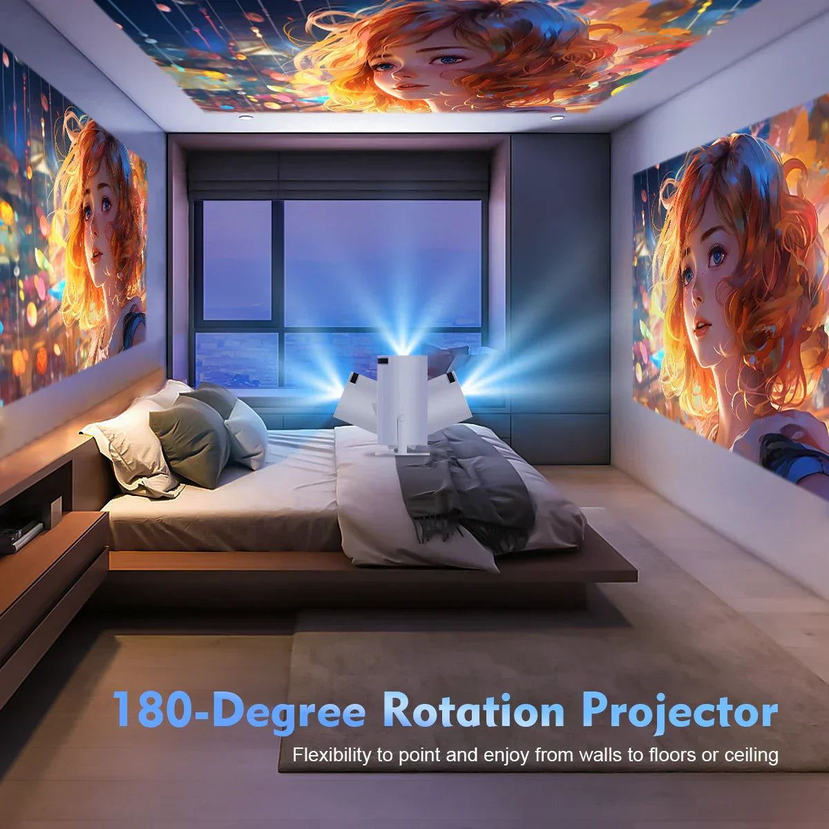 4K Android Projector – HY300 Pro with WiFi6, 260ANSI, BT5.0, and Home Theater Quality