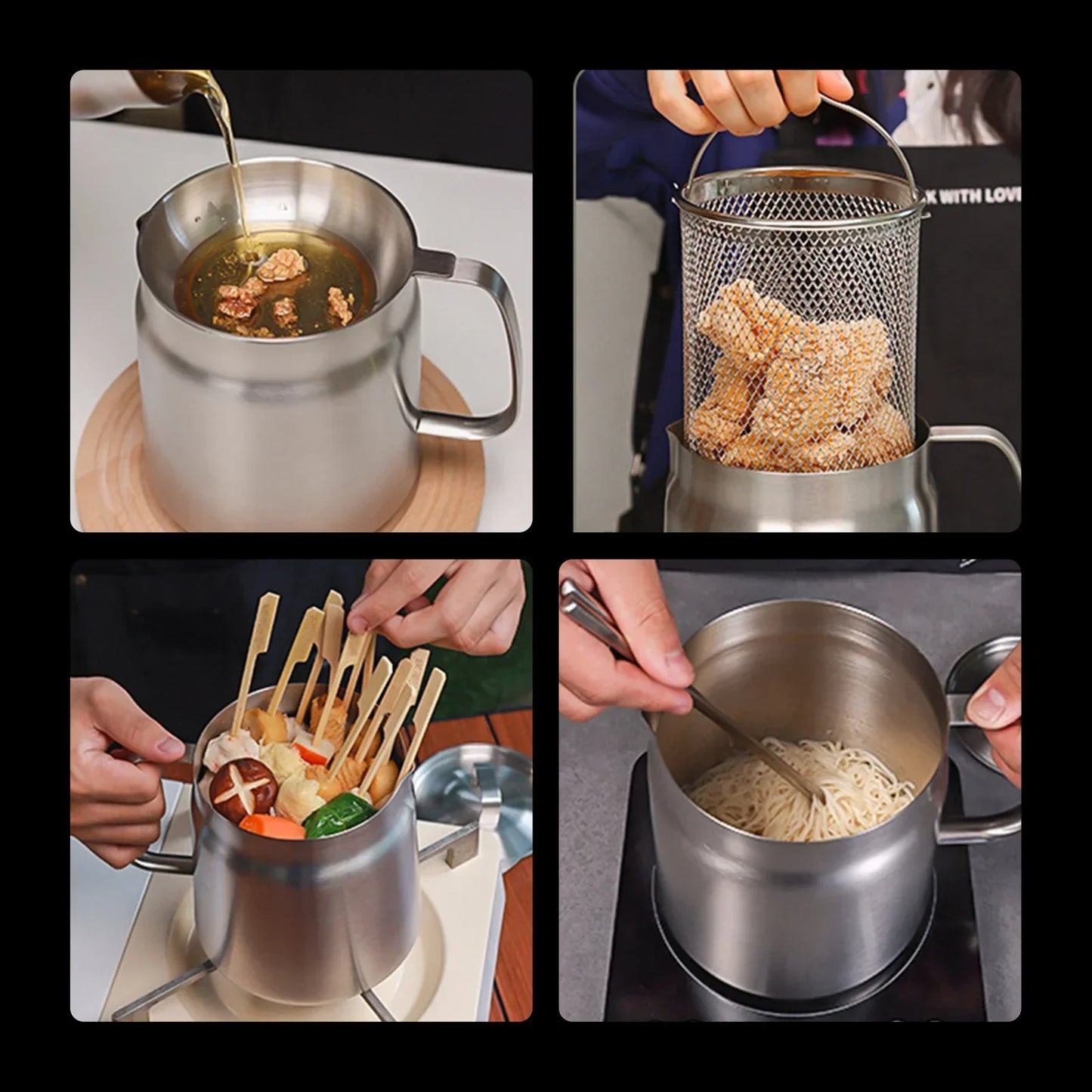 Oil Filter Fry Basket & Storage Pot