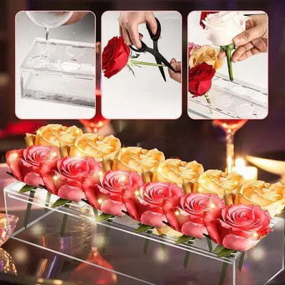 Transparent Flower Vase – Elegant Centerpiece for Dining or Events