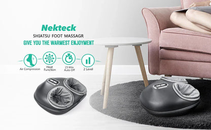 Shiatsu Foot Massager – Deep Knead with Heat & Air Compression
