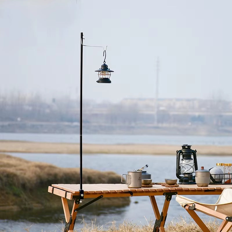 Camping Table Folding Lamp Pole Portable & Lightweight Durable Light Lamp Lantern for Picnic Hiking Backpacking Fishing