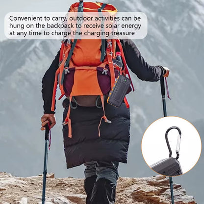 Solar Mobile Power Bank with LED Flashlight Compass for Mobile Digital Electronic Devices Travel Outdoor Camping Power