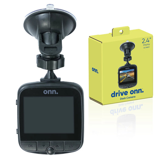 1080P HD Black Car Dash Cam, 2.4" LCD Screen, 110 Degree Vision Angle, Play Video Recordings, 0.5 Lb.