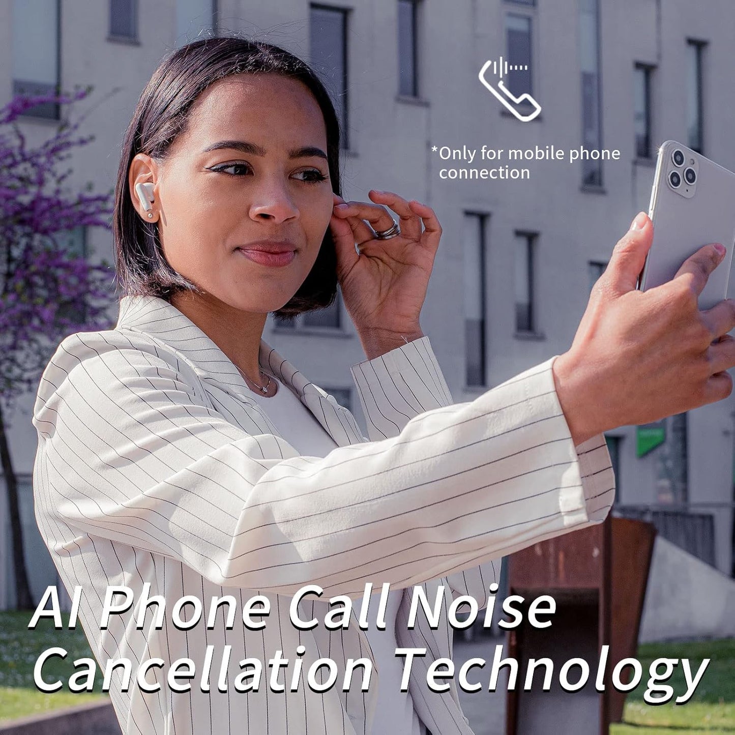 330NB Hybrid Active Noise Cancelling TWS Wireless Earbuds, ANC Bluetooth Earbuds, AI Phone Call Noise Cancellation, IP54 Waterproof, Quick Charge, Black