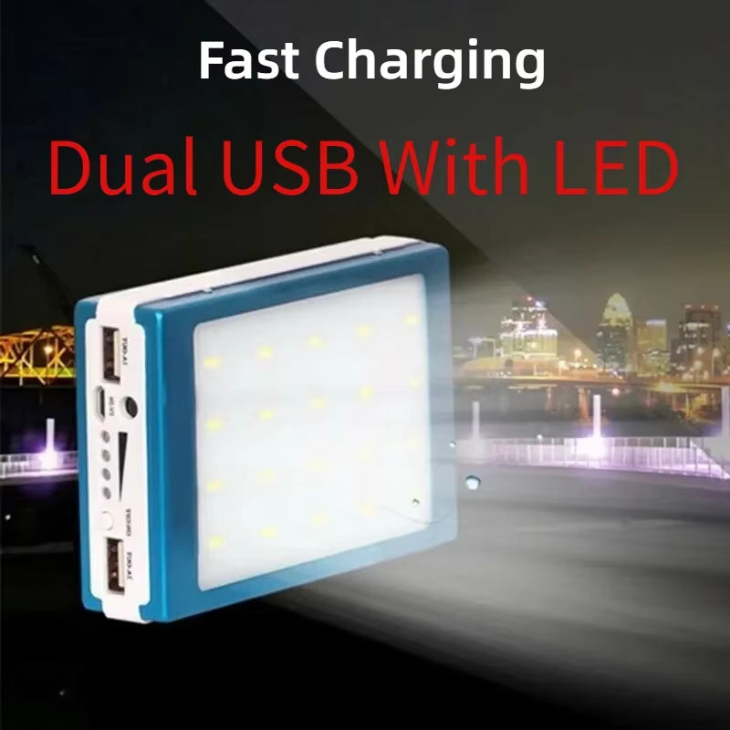 New 50000Mah Portable Solar Power Bank Double USB External Battery Charger Cases Fast Charging for Iphone Series Samsung Xiaomi