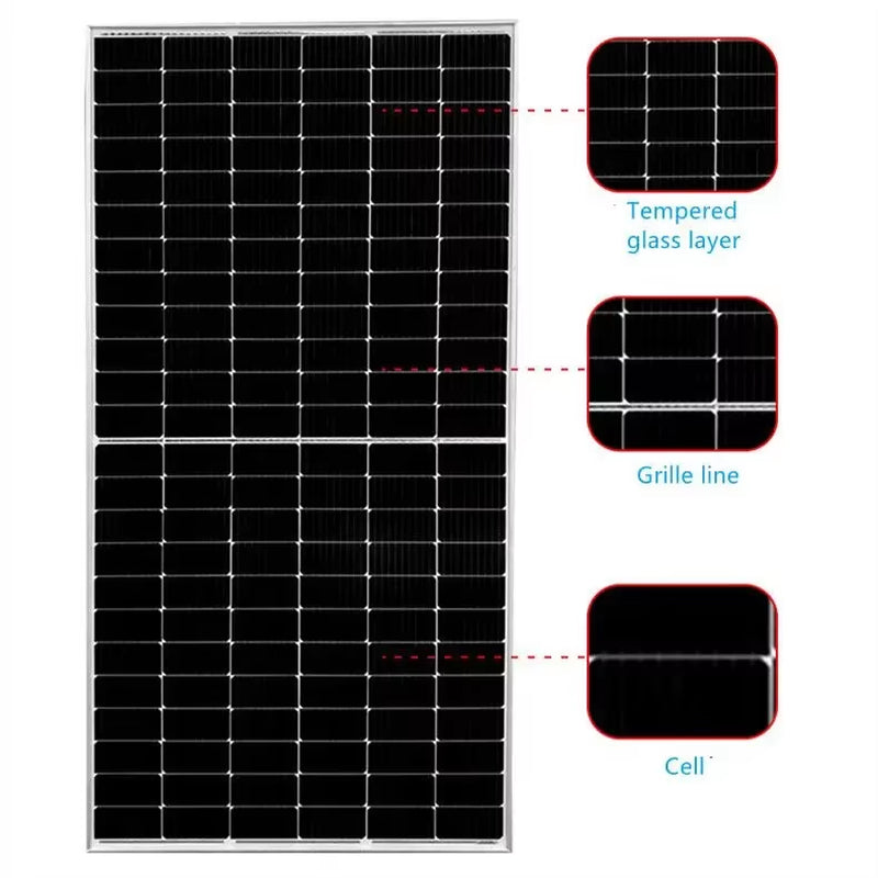 450W 480W 500W 550W Sun Power Mono Half Cell Solar Panel 1000W Price 600 Watt Pv Module