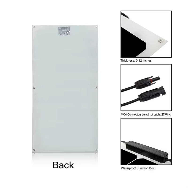 ETFE PET Sunpower Flexible Transparent 32 Solar Cells 120W Solar Panel for Home