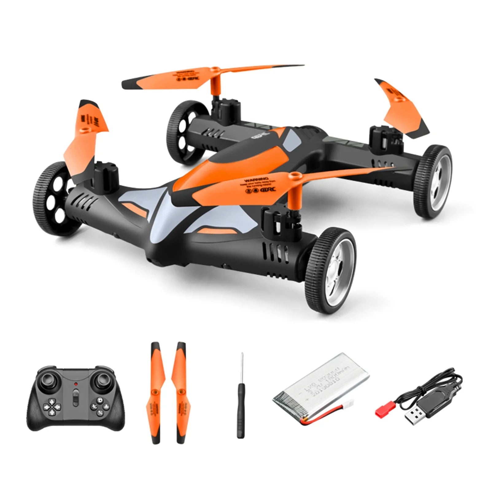 Upgrade Double 1080P Wifi Camera Drone,Drone Flying Cars Quadcopter-Ground with Remote Control Car with 360°Rolling, Speed LED Lights