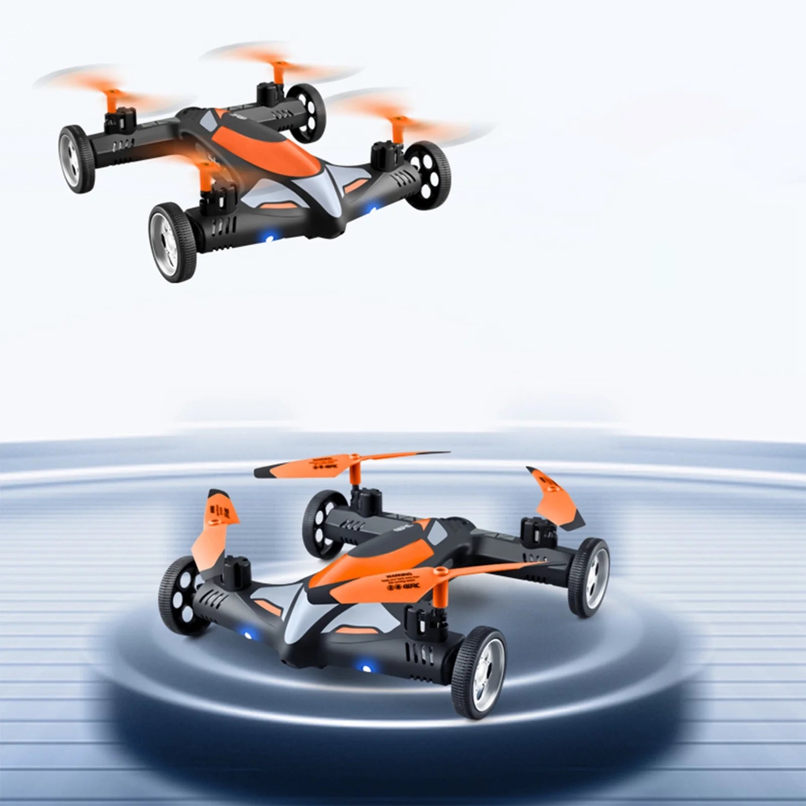 Upgrade Double 1080P Wifi Camera Drone,Drone Flying Cars Quadcopter-Ground with Remote Control Car with 360°Rolling, Speed LED Lights