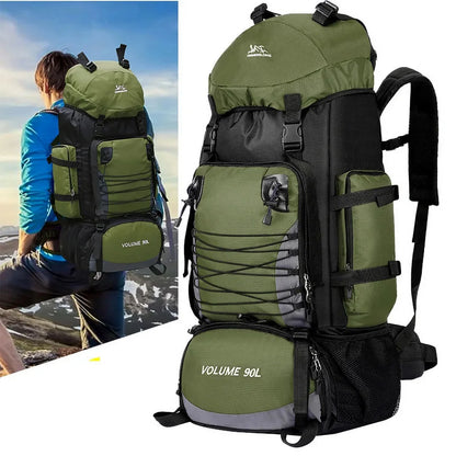 Large 90L Travel Bag Camping Backpack Hiking Army Climbing Bags Mountaineering Sport Bag Outdoor Shoulder Rucksack Men Women
